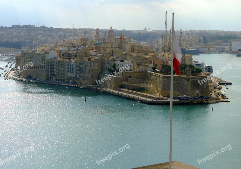 Vittoriosa Malta Mediterranean Walls Sea