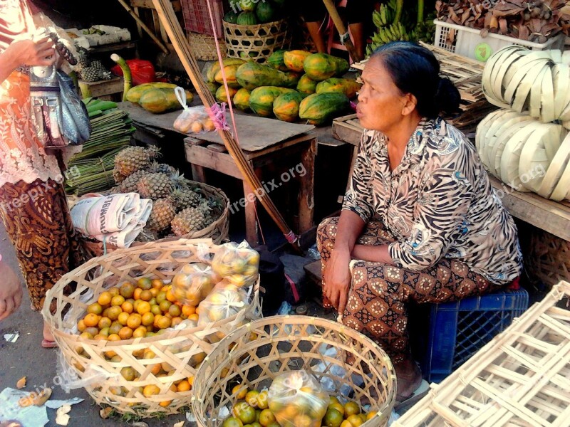 Bali Woman Market Indonesian Free Photos