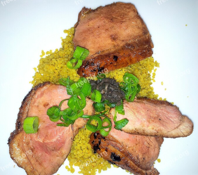 Duck Breast Main Course Rice Free Photos