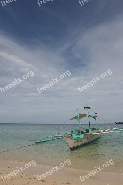 Boracay Beach Beach Sea Sunset Whet Is The Only Boat