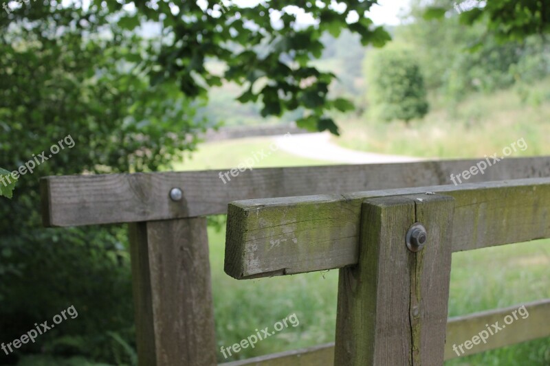 Footbridge Bridge Yorkshire Countryside Footpath