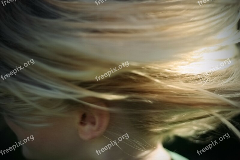 Blonde Hair Girl Abstract Flip Hair