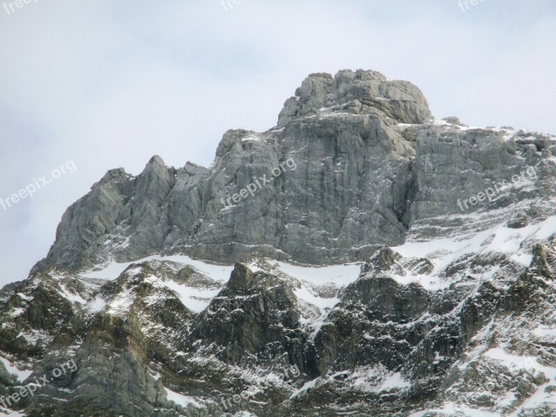 Mountain Switzerland Snow Alpstein Sky