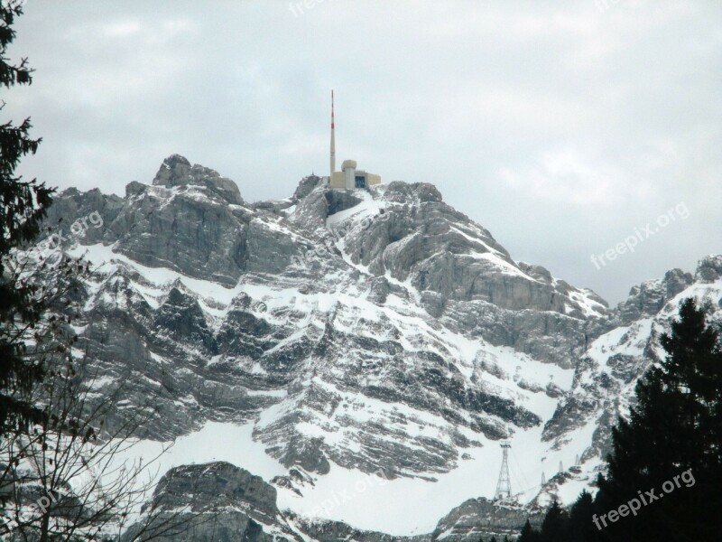 Säntis Switzerland Switzerland Säntis Cell Towers Winter