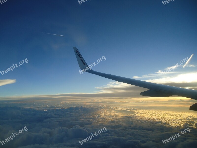 Clouds Plane Sky Free Photos