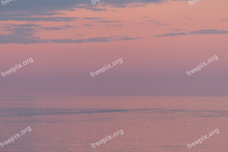 Evening Sky Sea Sunset Clouds Landscape