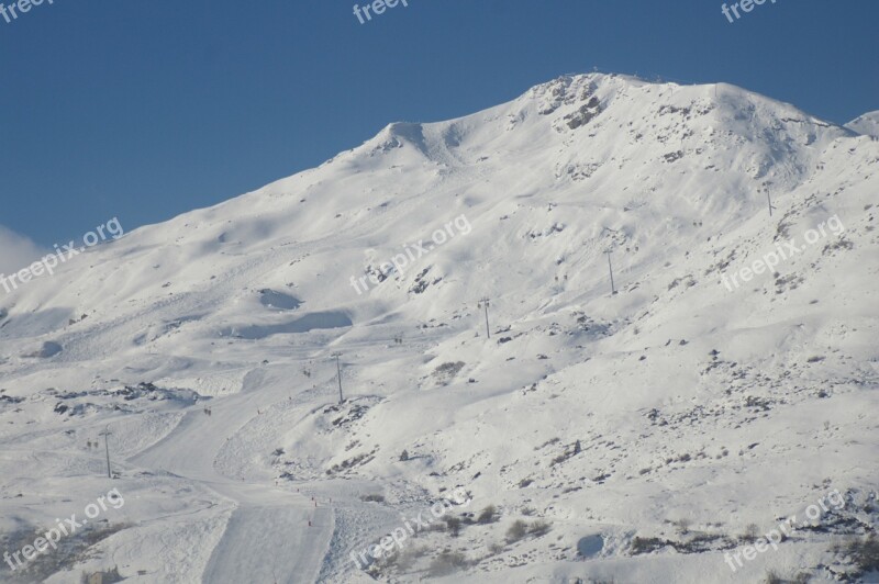 Ski Area Ski Run Wintry Mountain Snow Magic