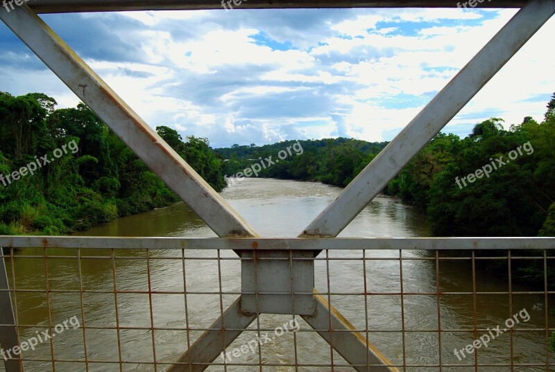 Amazon Bridge River Sunset Water