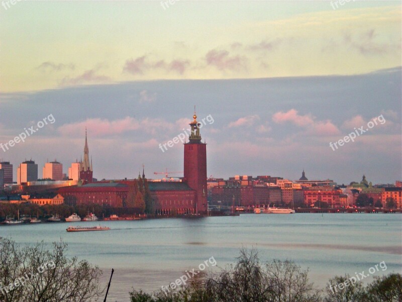 City Hall Stockholm Horizon Skyline Free Photos