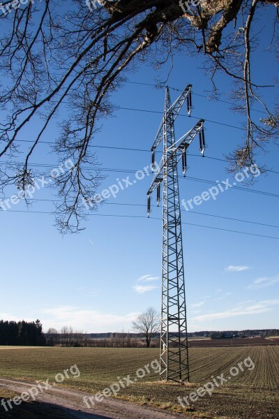 Power Line Power Lines Pylon Strommast Current