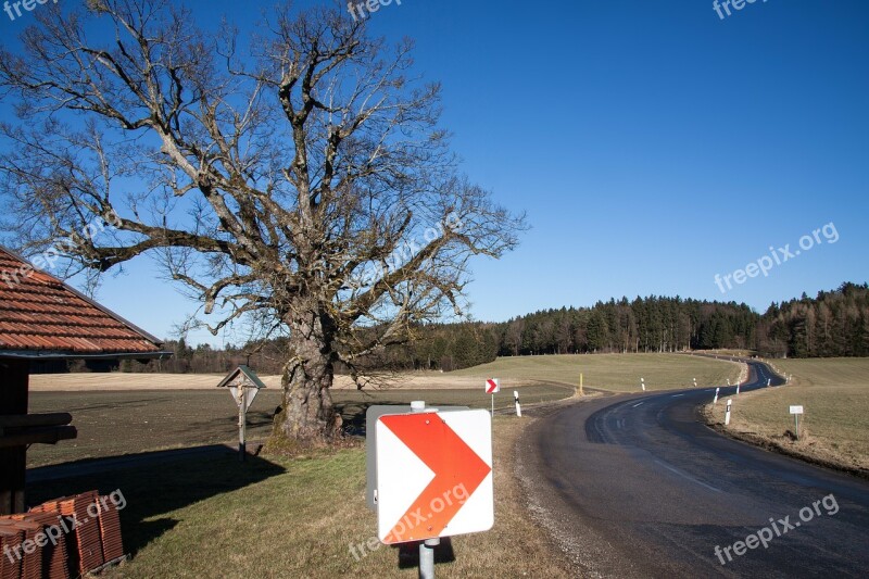 Shield Road Signs Curve Risk Traffic Sign