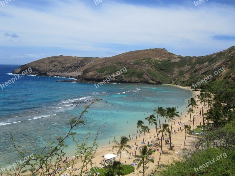 Hanauma Bay Bay Hawaii Sea Beach