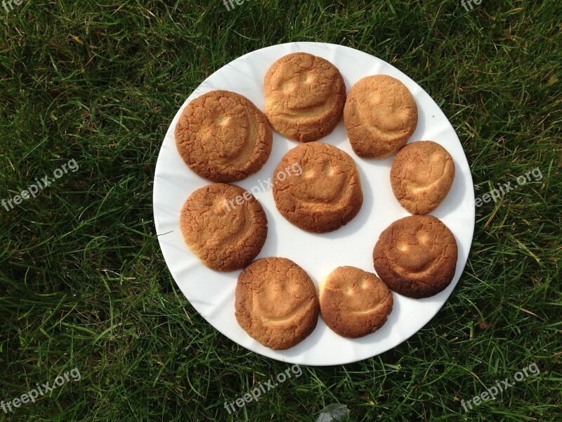 Cookies Smilies Plate Pastries Luck Smile