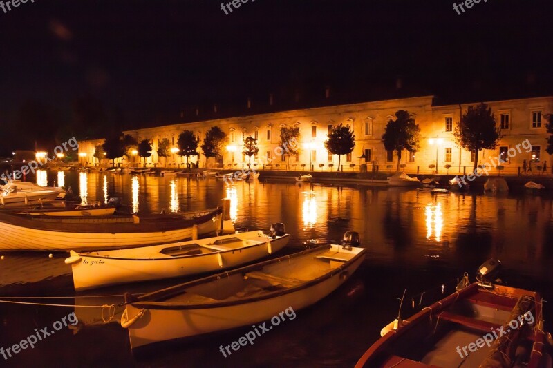 Boat Water Sunset Italy Abendstimmung