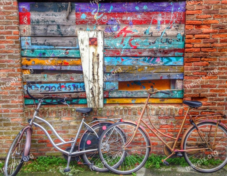 Holland Zierikzee Bike Colorful Wall Wall