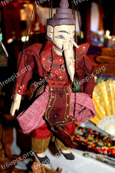 Ganesha Elephant Marionette Inle Souvenir