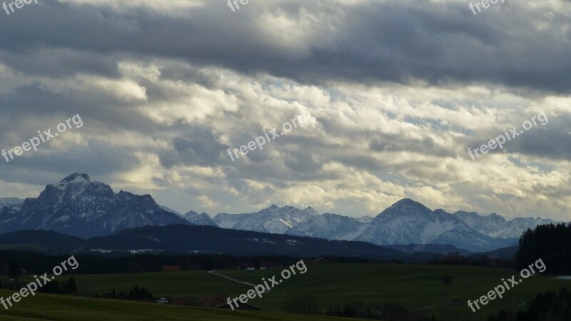 Allgäu Foothills Of The Panorama Marktoberdorf Mountains