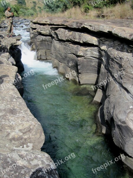 Canyon Channel Mountain Stream Water Cold