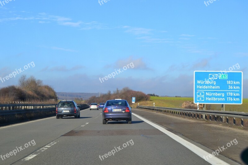 Highway Traffic Lane Autos Street Sign