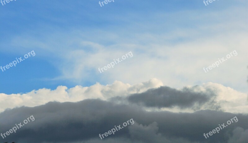 Clouds Bank White Grey Linear