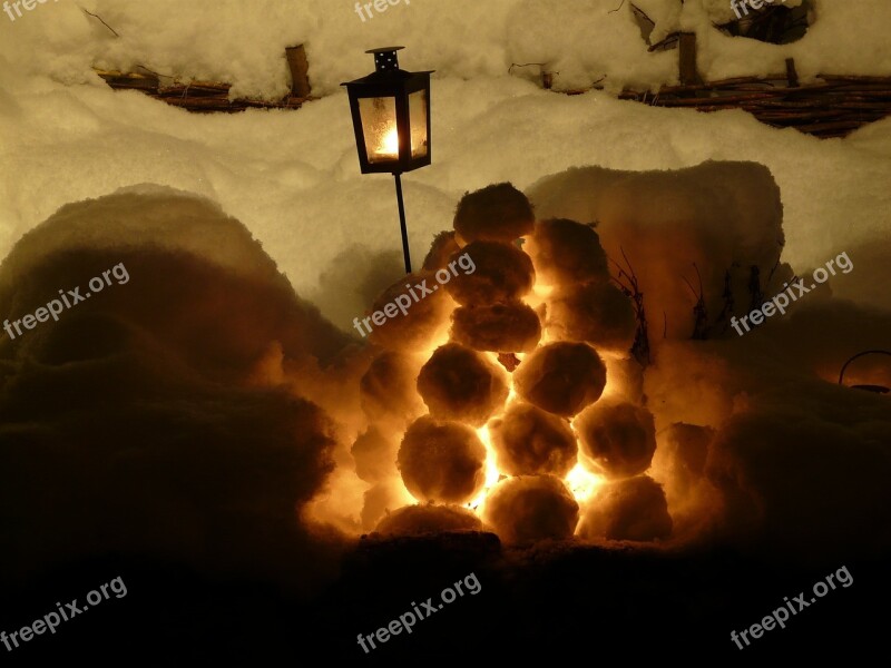 Winter Lantern Christmas Snow Light