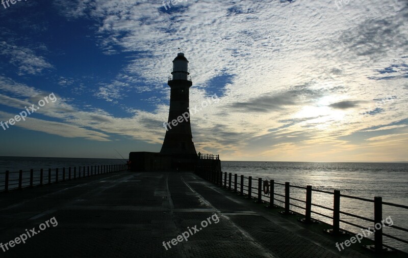 Lighthouse Scenic Water Sunlight Sunrise