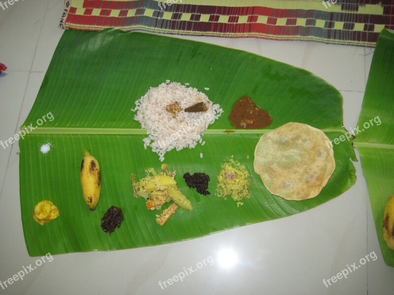 Sadya Onam Banana Leaf Kerala Food