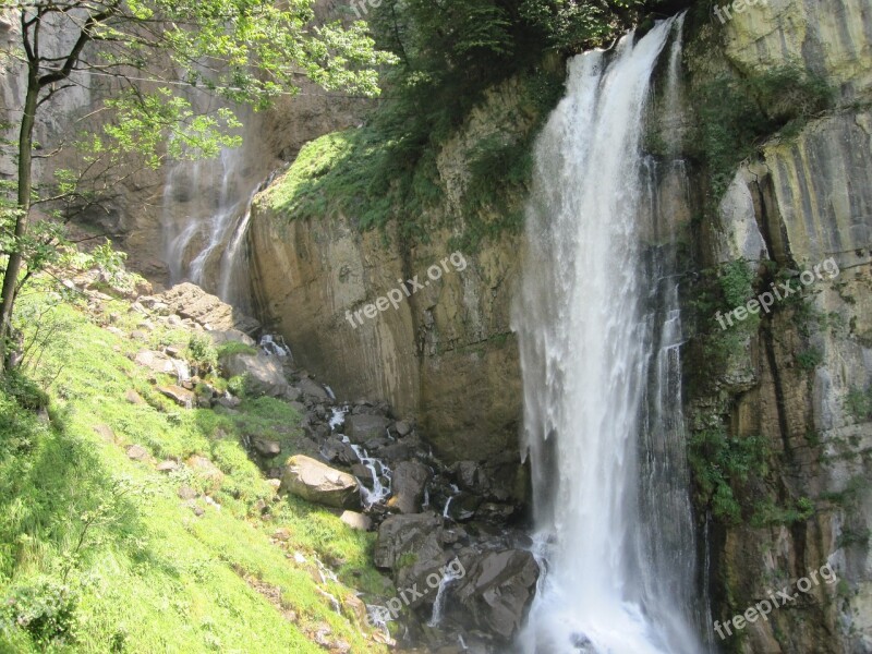 Waterfall Switzerland Sunny Free Photos