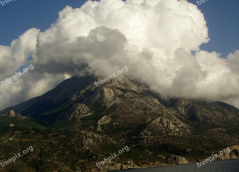 Mountain Greece Clouds Free Photos