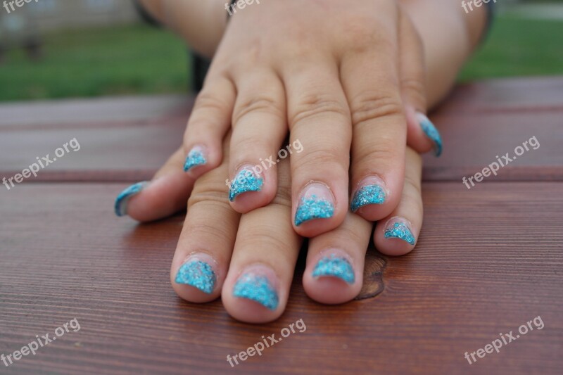 Hands Gel Nails Summer Beauty Girl