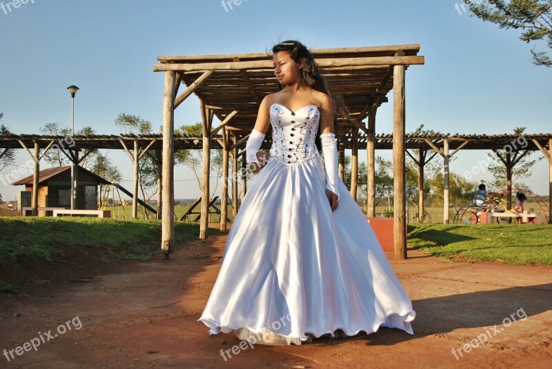 Princess Dress Outdoors Walking Female Brown