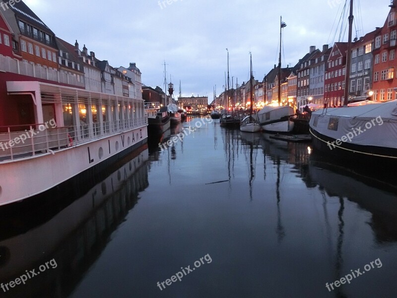 Copenhagen Denmark Nyhavn Port Sailing Ships