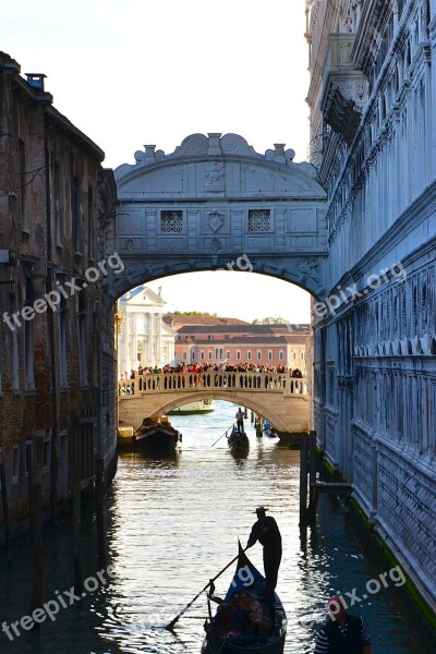 Bridge Of Sighs Venice Italy Gondola Free Photos