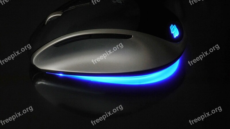 Mouse Optical Mouse Blue Led Free Photos