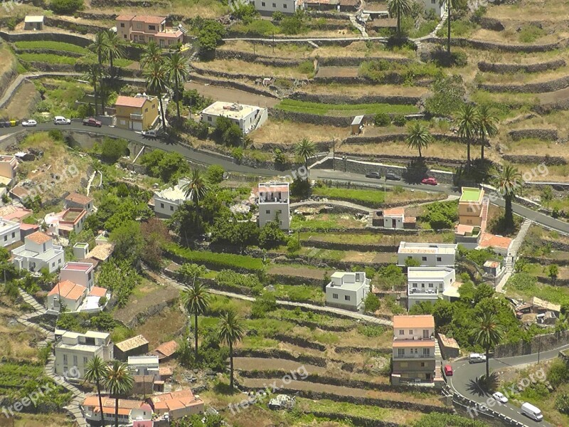 Village Landscape Terraces La Reptiles Valle Gran Rey