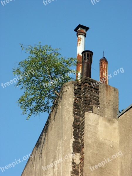 Fireplace Chimney Rust Roof Facade