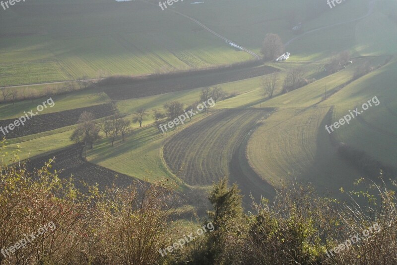 Terraces Haze Landscape Alb Swabian Alb