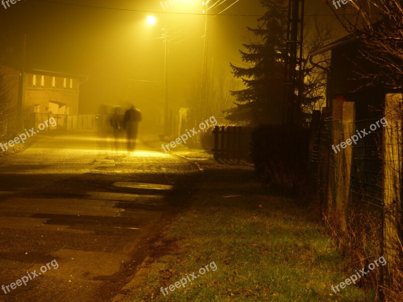 Night Street Lantern Memory Landscape