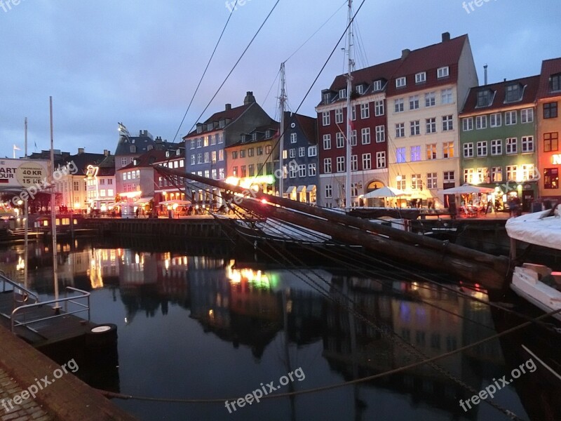 Copenhagen Denmark Sailing Ships Port Boats