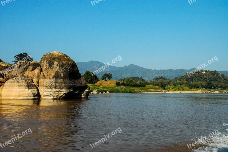 Mekong River River Chiang Kong Thailand Asia