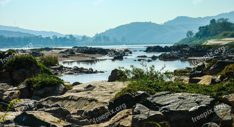 Mekong River River Chiang Kong Thailand Asia