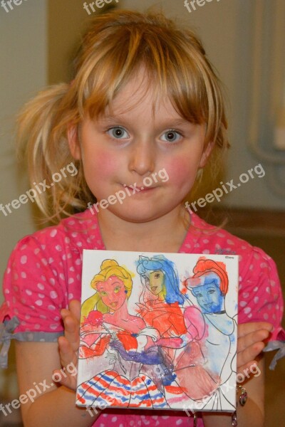 Girl Drawing Child People Princesses