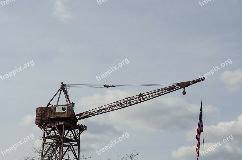 Crane Baltimore Flag Machine Heavy Equipment