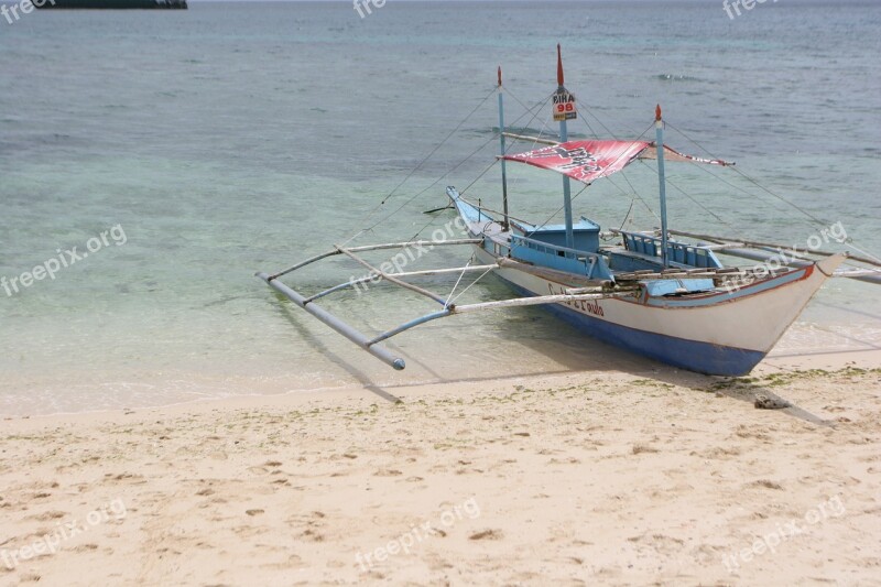 Boracay Beach Beach Sea Sunset Whet Is The Only Boat