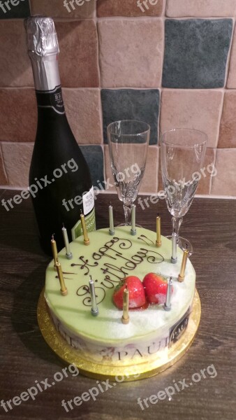 Birthday Cake Celebration Strawberry Bottle