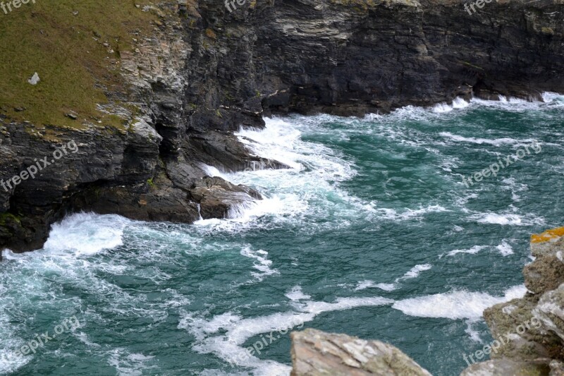 Tintagel Castle King Arthur Sea Coast Cliff