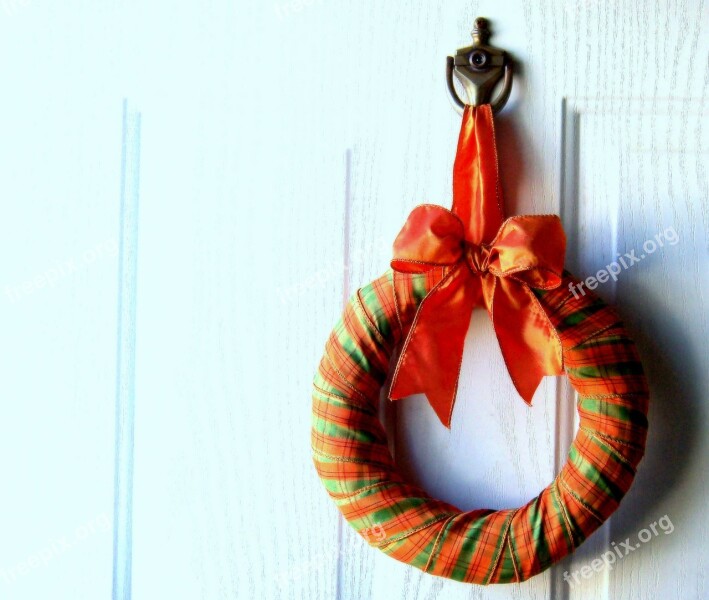 Wreath Halloween Fall Autumn Orange