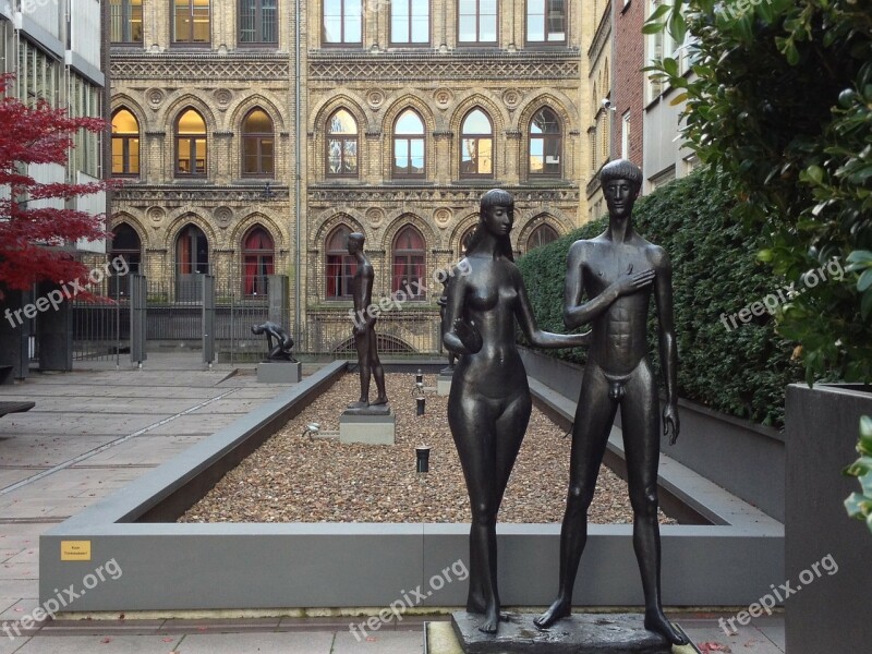 Sculpture Adam And Eve Facade Bremen Free Photos