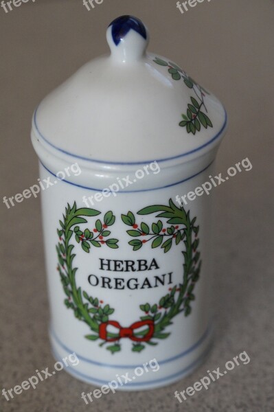 Oregano Spice Herbs Container Labeled