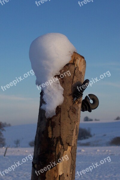 Pile Bridle Snow Wood Winter